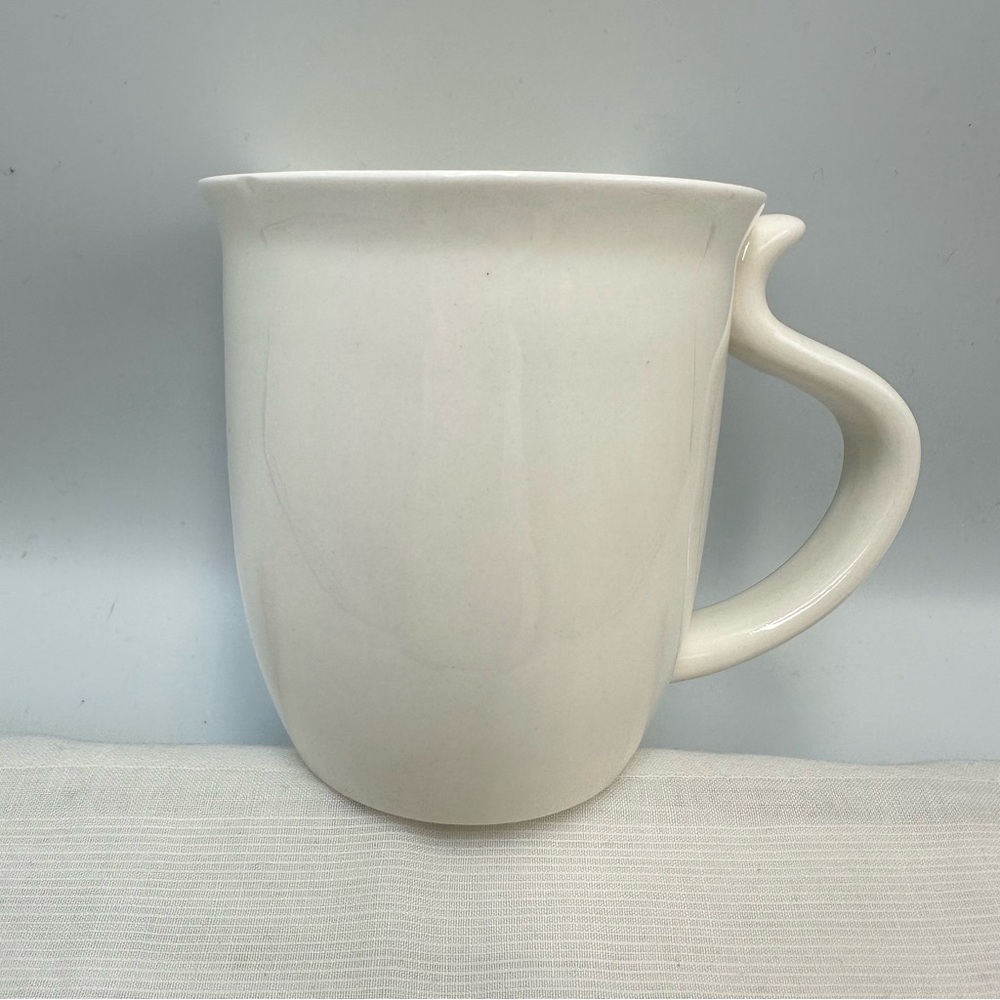Cat Lady Box White Cat Ceramic Mug Cat Ears Tail Handle Small Chip